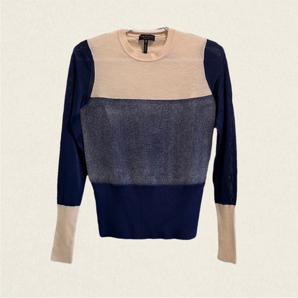 Rag & Bone Marissa Colorblock Pullover Wool Blend Sweater. - Picture 4 of 9